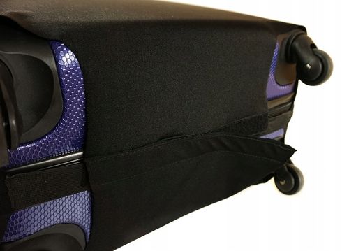 Pokrowiec na Walizkę Ochronny Etui Trzy Rozmiary S M L Czarny z Tekstem na Arena.pl