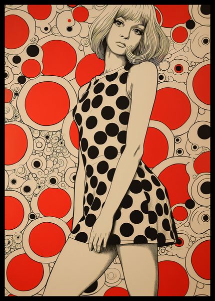 Plakat 42x59,4cm Czerwone Kropki zdjęcie 2