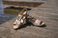 SANDAŁY DAMSKIE HELIOS 246 SKÓRA BEŻOWE MIĘKKIE