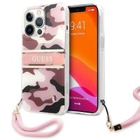 Guess GUHCP13XKCABPI iPhone 13 Pro Max 6,7" różowy/pink hardcase Camo Strap