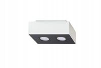 Lampa sufitowa podwójna biała czarna prostokątna 24 cm spot 2 pkt Sollux