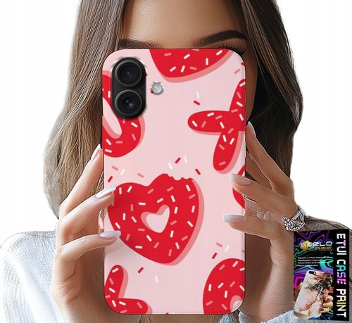 ETUI DO IPHONE 16 - KOBIECE, MODNE WZORY XOXO SERCE + SZKŁO na Arena.pl