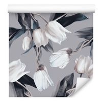 Tapeta do salonu tulipany kwiaty rośliny akwarela