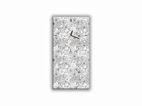 ZEGAR SZKLANY PROSTOKĄTNY - Grafika z kwiatami