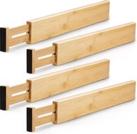 Zestaw 4 przegród bambusowych komplet do szuflady RITA