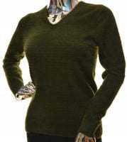 Damski sweter typu alpaka w szpic serek