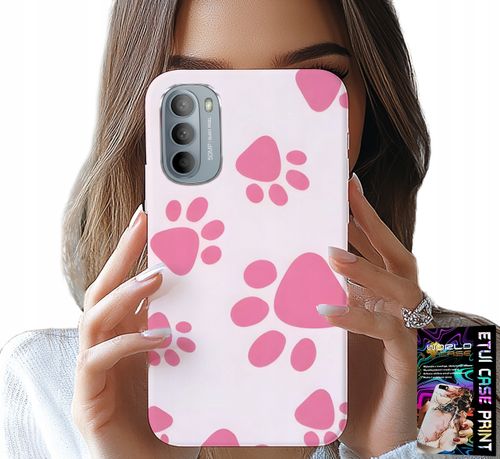 ETUI DO MOTOROLA G31 / G41 - RÓŻOWE PSIE ŁAPKI, PLECKI, OBUDOWA CASE na Arena.pl