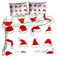 Pościel 3D bawełna satyna 200x220cm CZAPKI