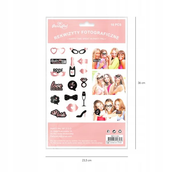 Rekwizyty do zdjęć Wieczór Panieński 16 sztuk Bride zdjęcie 2