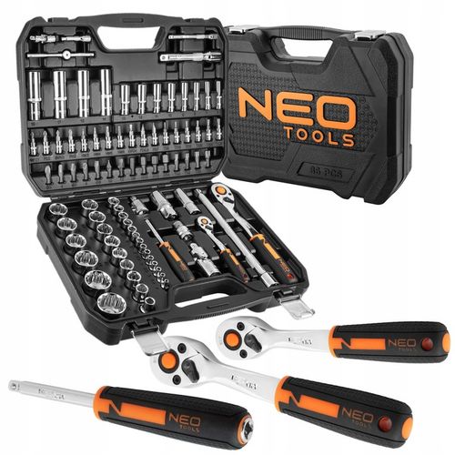 NEO TOOLS Klucze nasadowe 1/4", 1/2", zestaw 86 szt., CrV 10-060 na Arena.pl