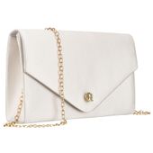 biała kopertówka damska z tkaniny syntetycznej zamykana