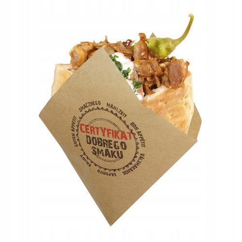 Opakowanie koperta torebka burger kebab 16cmx17cm 1000 szt. certyfikat smak na Arena.pl