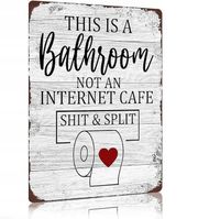 Metalowa Tablica do Łazienki Dekoracja naścienna 20 x 30 cm