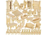 Drewniane mebelki meble 34szt dla lalek domek montessori zestaw akcesoria