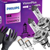 Żarówki Philips H4 Vision Plus 60 12V 60/55W Homologacja W5W LED Rękawiczki