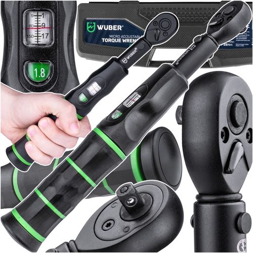 KLUCZ DYNAMOMETRYCZNY 1/4" Z BLOKADĄ 1-25NM CERTYFIKAT KALIBRACJI WALIZKA na Arena.pl