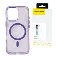 Etui ochronne na Samsung Galaxy S25 Ultra z Mag Safe - fioletowe z brokatem