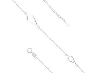 Rodowana srebrna bransoletka gwiazd celebrytka romby romb srebro 925 Z1472B