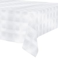 Obrus Biały Klasyczny Tradycyjny Dekoracyjny Ozdobny Plamoodporny 220x150cm