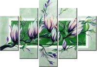 105CM 150CM OBRAZ 5 ELEM SŁODYCZ MAGNOLII ZIELENI DRUK