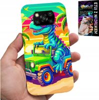ETUI DO XIAOMI POCO X3 - DINOZAUR W CIĘŻARÓWCE WZORY DLA DZIECI