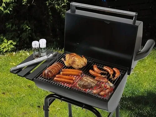 WĘGLOWY GRILL OGRODOWY pokrywa TERMOMETR kółka na Arena.pl