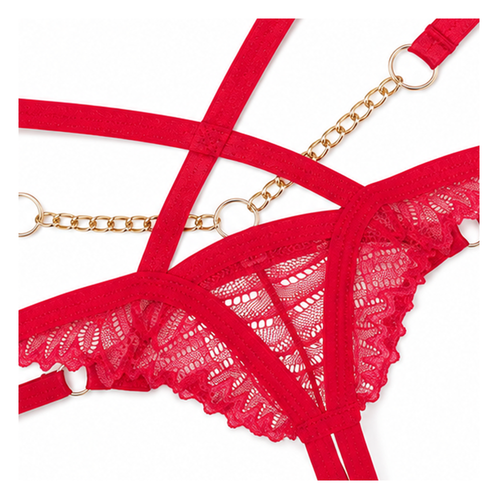 Otwarte stringi czerwone z łańcuszkami Obsessive Crotchless Matildea S/M na Arena.pl