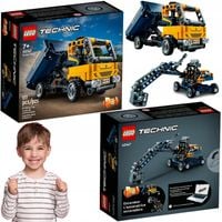 KLOCKI LEGO TECHNICS 2w1 WYWROTKA Z NACZEPĄ KOPARKA PREZENT DLA 7,8,9 LATKA