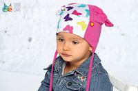 Raster Skrzydełko czapka dla dziewczynki motylki różowa 44-46