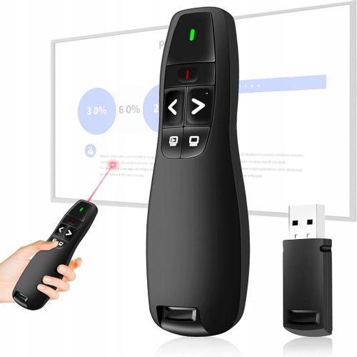 WSKAŹNIK PILOT SLAJDER DO PREZENTACJI PREZENTER LASEROWY CZARNY USB na Arena.pl