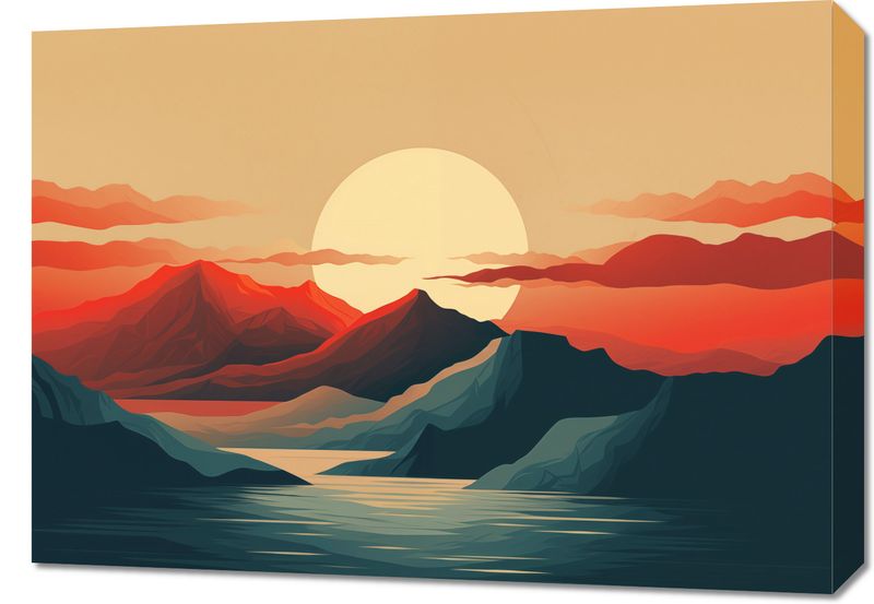 Obraz 70x50cm Zachód Słońca nad Górami zdjęcie 1