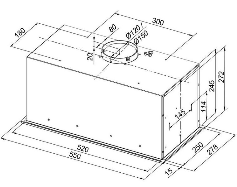 Okap szafkowy Globalo RETIO 60.1 INOX zdjęcie 4
