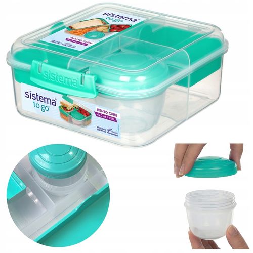 ŚNIADANIÓWKA SISTEMA LUNCHBOX POJEMNIK BOX BENTO 1250 ml Z PRZEGRÓDKAMI SOS na Arena.pl