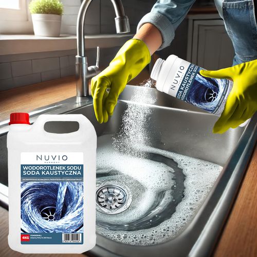 SODA KAUSTYCZNA wodorotlenek sodu do rur syfonu 4kg NUVIO na Arena.pl
