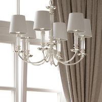 Abażurowa LAMPA wisząca SIENA P06308NI-WH Cosmolight glamour zwis na łańcuchu nikiel