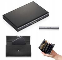 CARD HOLDER METALOWE, METALOWY MINI PORTFEL NA KARTY BLOKADA RFID