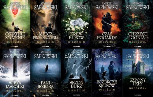 Andrzej Sapkowski Wiedźmin zestaw 10 części na Arena.pl