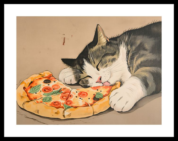 Plakat 40x30cm Pizza Dla Kota zdjęcie 3
