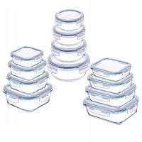 12x KADAX Zestaw Pojemników Na Żywność Szklane Z Pokrywką Śniadaniówka