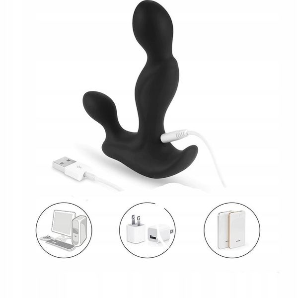 MASAŻER PROSTATY WIBRATOR KOREK ANALNY 3w1 USB zdjęcie 3
