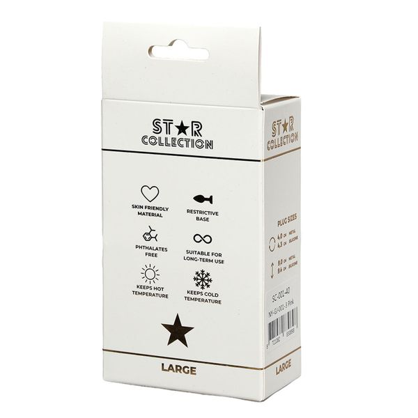 Star Collection - Pink Silicone Anal Plug L - Light Pink Stone zdjęcie 2