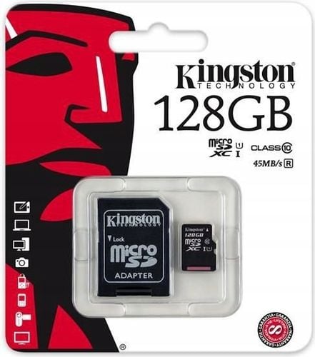 128GB microSD Kingston micro SDXC CL10 A1 100MB/s na Arena.pl