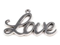 Zawieszka metalowa LOVE ( 1 szt ) Srebrna
