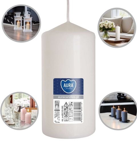 aura świeca walec biała 38h sw60/120-090 na Arena.pl