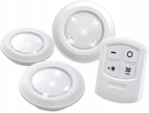 3x Lampka bezprzewodowa na baterie LED + PILOT na Arena.pl