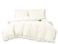 Pościel Z Falbaną 160X200 Kremowa 2594