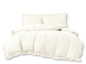 Pościel Z Falbaną 160X200 Kremowa 2594