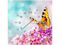 40X40CM ZEGAR MOTYL KWIATKACH OBRAZ
