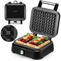 GOFROWNICA 2 DUŻE CHRUPIĄCE GOFRY MOCNA SMART 2200W MARMURKOWA POWŁOKA