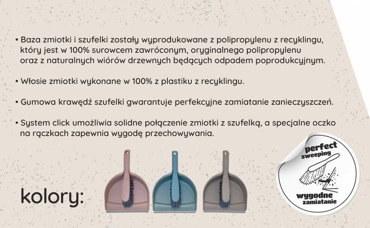 YORK zestaw ZMIOTKA szczotka SZUFELKA z gumą reSTART PRZYJAZNA ŚRODOWISKU zdjęcie 3
